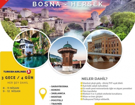 3 GECE 4 GÜN BOSNA HERSEK TUR PROGRAMI